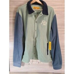 Round Two Fleece Snap Jacket M – Green Blue R2 Logo, Lightweight Pullover, NWT